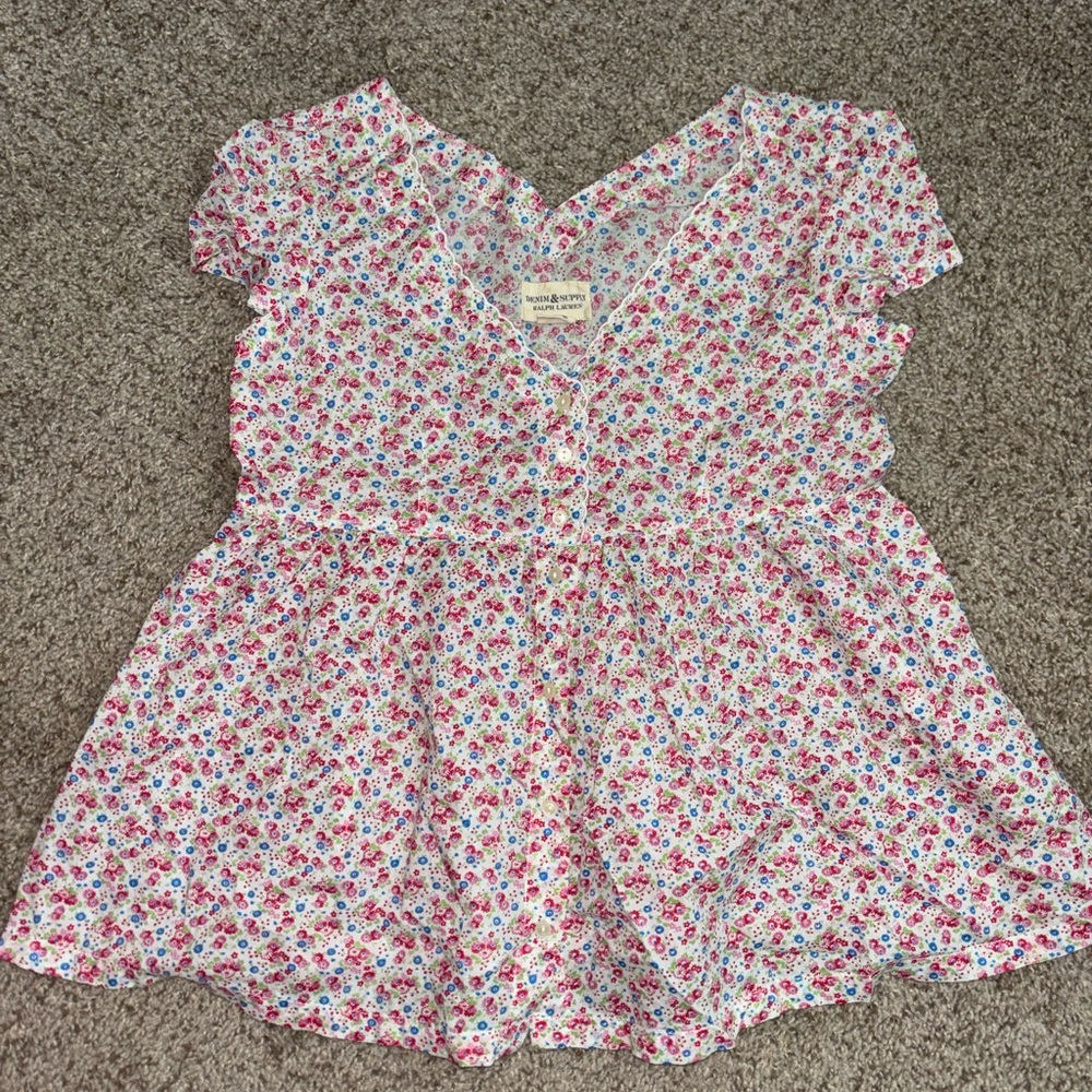 Denim & Supply Ralph Lauren Floral Blouse - Pink and Blue